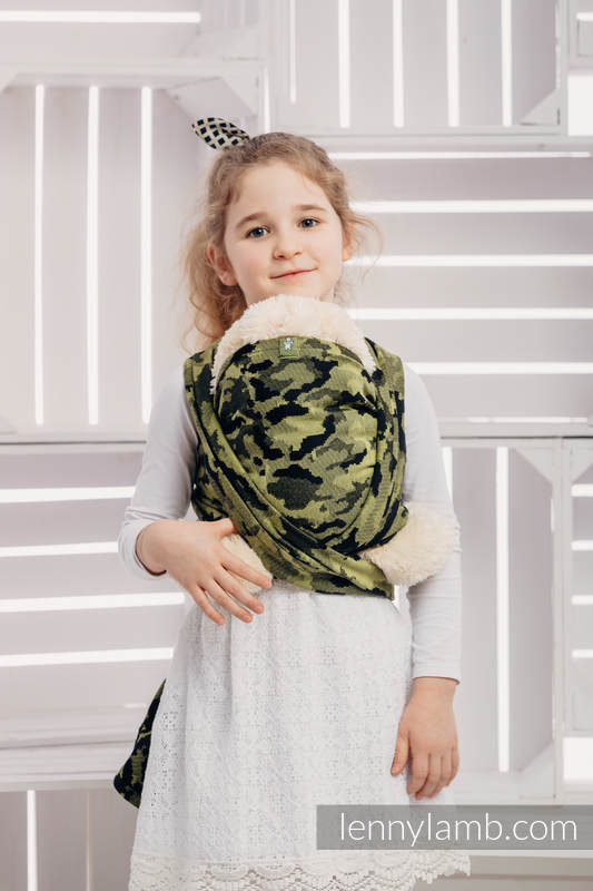 Fular portamuñecos, tejido jacquard, 100% algodón - GREEN CAMO   #babywearing