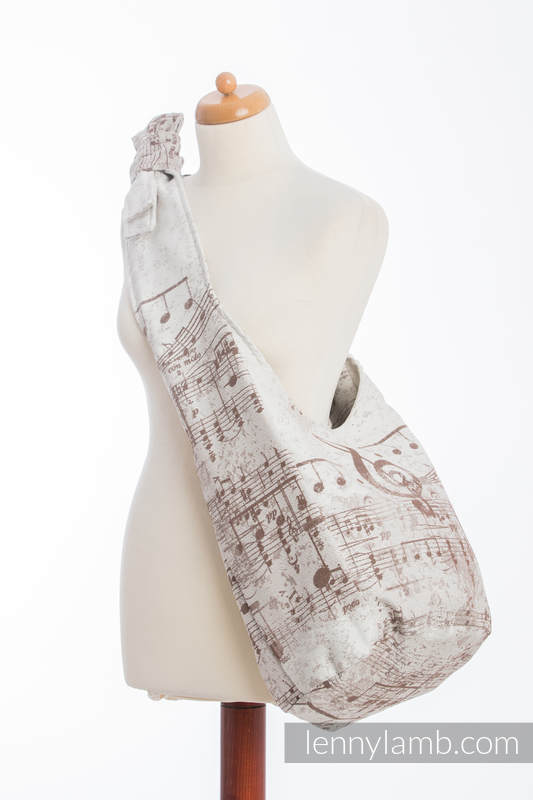 Hobo Bag made of woven fabric, 100% cotton - SYMPHONY CREAM & BROWN  #babywearing