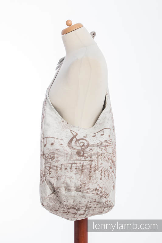 Bolso Hobo hecho de tejido de fular, 100% algodón - SYMPHONY CREAM  & BROWN #babywearing