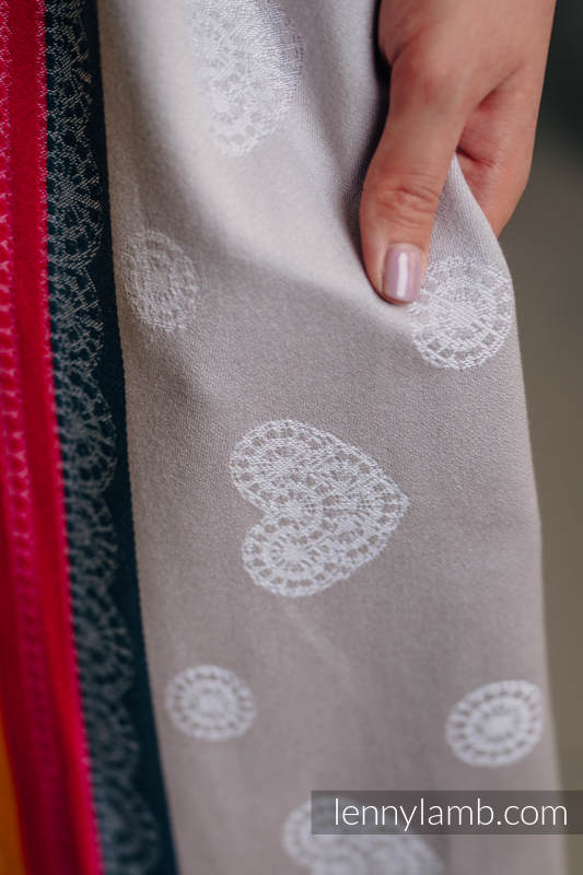 Ringsling, Jacquard Weave (100% cotton) with gathered shoulder - VANILLA LACE - COTTON 2.0 - long 2.1m #babywearing