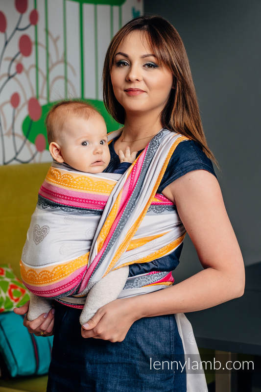 Baby Wrap, Jacquard Weave (100% cotton) - VANILLA LACE - COTTON 2.0 - size M (grade B) #babywearing