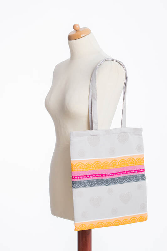 Shopping bag (made of wrap fabric) - VANILLA LACE - COTTON 2.0 #babywearing
