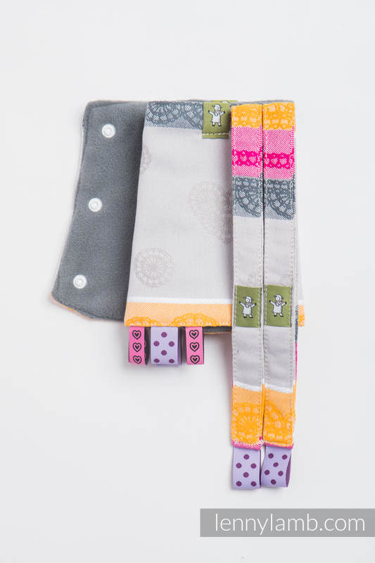 Drool Pads & Reach Straps Set, (60% cotton, 40% polyester) - VANILLA LACE - COTTON 2.0 (grade B) #babywearing