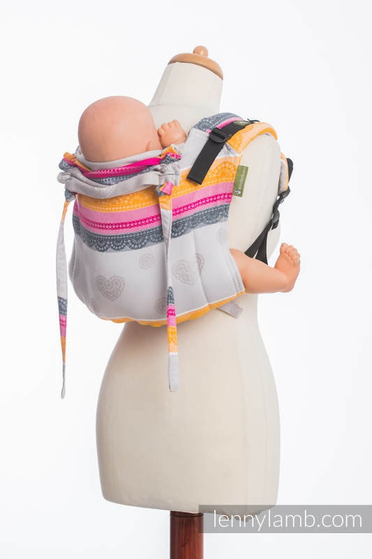 Nosidło Klamrowe ONBUHIMO  z tkaniny żakardowej (60% bawełna, 40% bambus), rozmiar Standard - WANILIOWA KORONKA 2.0 (drugi gatunek) #babywearing
