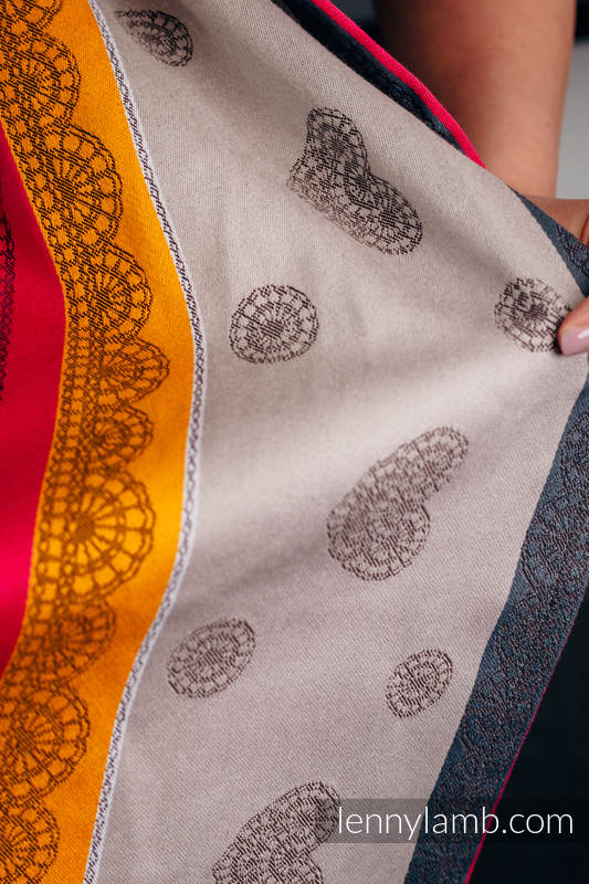 Ringsling, Jacquard Weave (100% cotton), with gathered shoulder - COFFEE LACE 2.0 - long 2.1m #babywearing