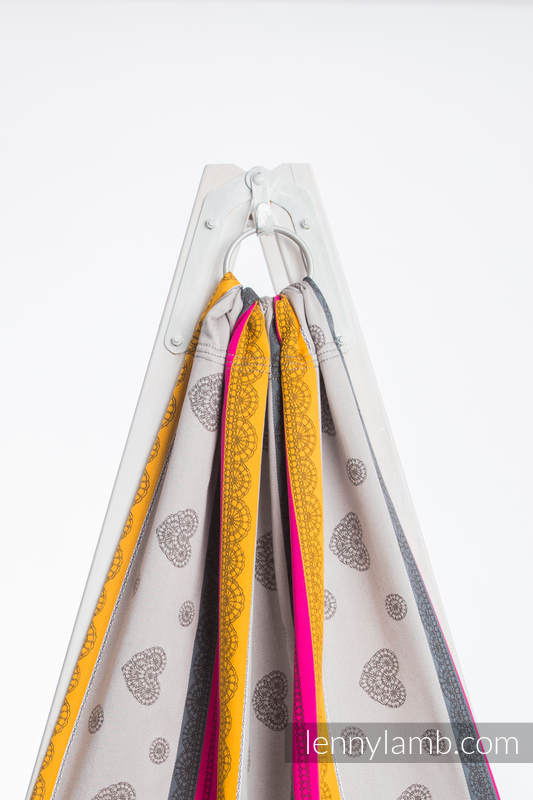 Ringsling, Jacquard Weave (100% cotton), with gathered shoulder - COFFEE LACE 2.0 - long 2.1m #babywearing