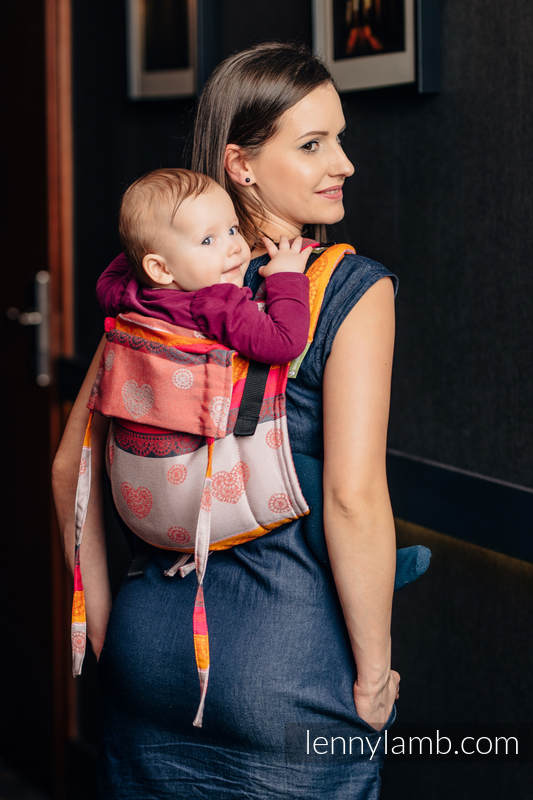 Onbuhimo de Lenny, taille standard, jacquard (100 % coton) - CHERRY LACE 2.0 (grade B) #babywearing