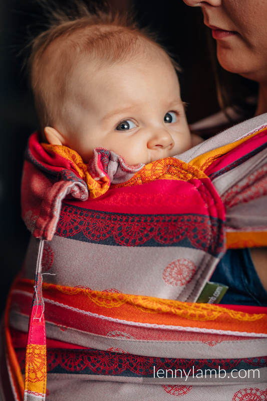 Nosidełko dla dzieci WRAP-TAI TODDLER, bawełna, splot żakardowy, z kapturkiem, WIŚNIOWA KORONKA 2.0 #babywearing