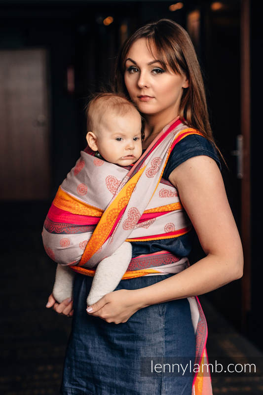 Baby Wrap, Jacquard Weave (100% cotton) - CHERRY LACE 2.0 - size M (grade B) #babywearing