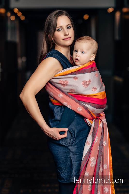 Żakardowa chusta do noszenia dzieci, bawełna - WIŚNIOWA KORONKA 2.0 - rozmiar XL #babywearing