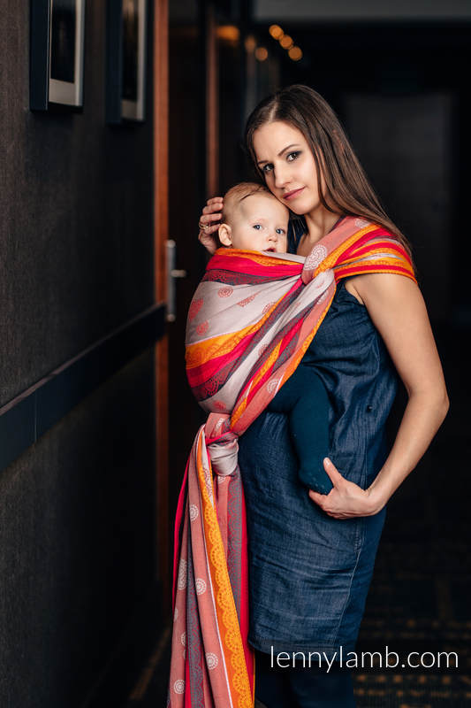 Żakardowa chusta do noszenia dzieci, bawełna - WIŚNIOWA KORONKA 2.0 - rozmiar XL #babywearing
