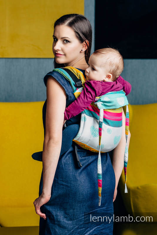 Nosidło Klamrowe ONBUHIMO z tkaniny żakardowej (100% bawełna), rozmiar Standard - MIĘTOWA KORONKA 2.0 #babywearing