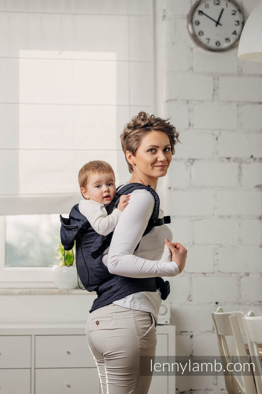Porte-bébé ergonomique de la gamme de base - JEANS, taille bébé, sergé brisé 100 %  coton  - Deuxième génération (grade B) #babywearing