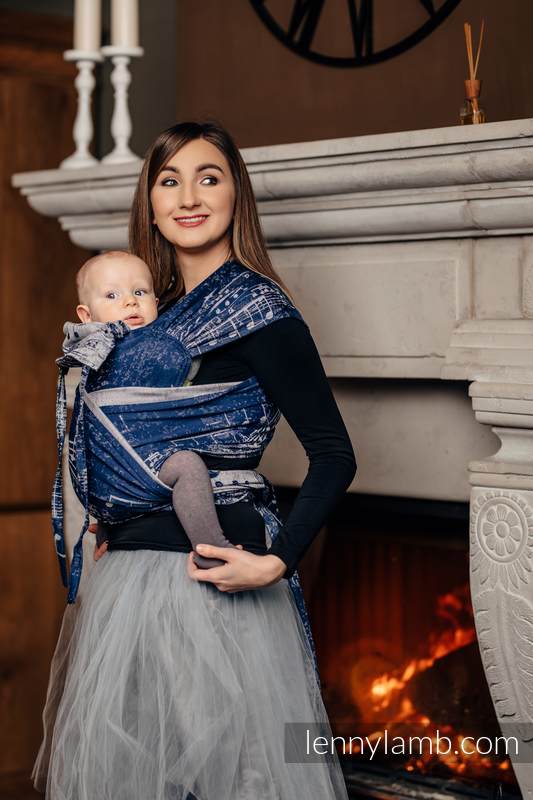 WRAP-TAI carrier Toddler with hood/ jacquard twill / 100% cotton / SYMPHONY NAVY BLUE & GREY #babywearing