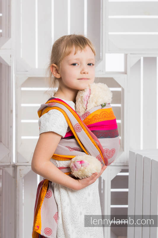 Żakardowa chusta dla lalek, 100% bawełna - WIŚNIOWA KORONKA 2.0 #babywearing
