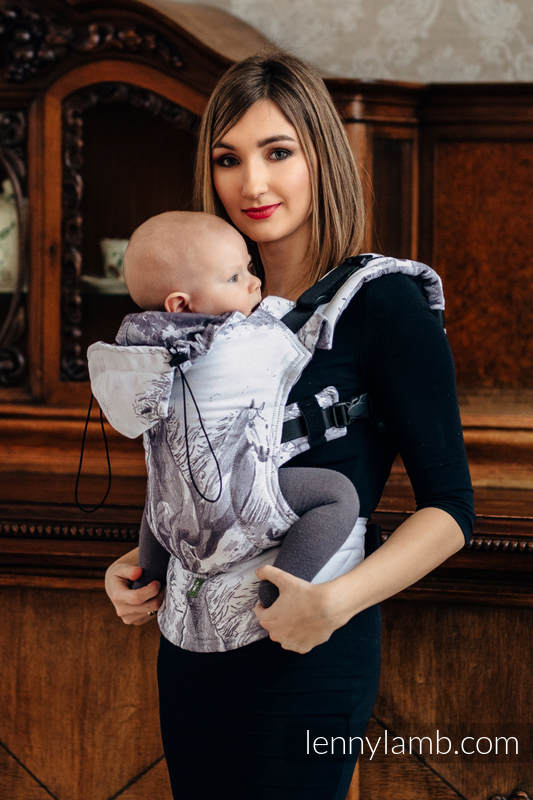 Ergonomic Carrier, Baby Size, jacquard weave 100% cotton - GALLOP - Second Generation #babywearing