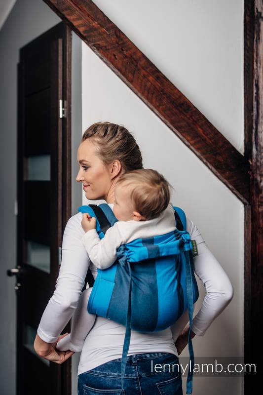 Lenny Buckle Onbuhimo baby carrier, standard size, broken-twill weave (100% cotton) - OCEAN DEPTH (grade B) #babywearing