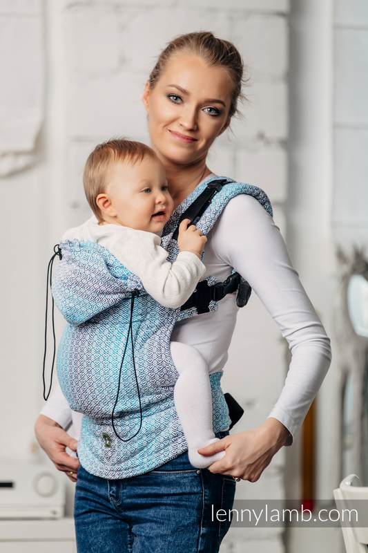 Ergonomische Tragehilfe, Größe Baby, Jacquardwebung, 100% Baumwolle - LITTLE LOVE BREEZE - Zweite Generation #babywearing