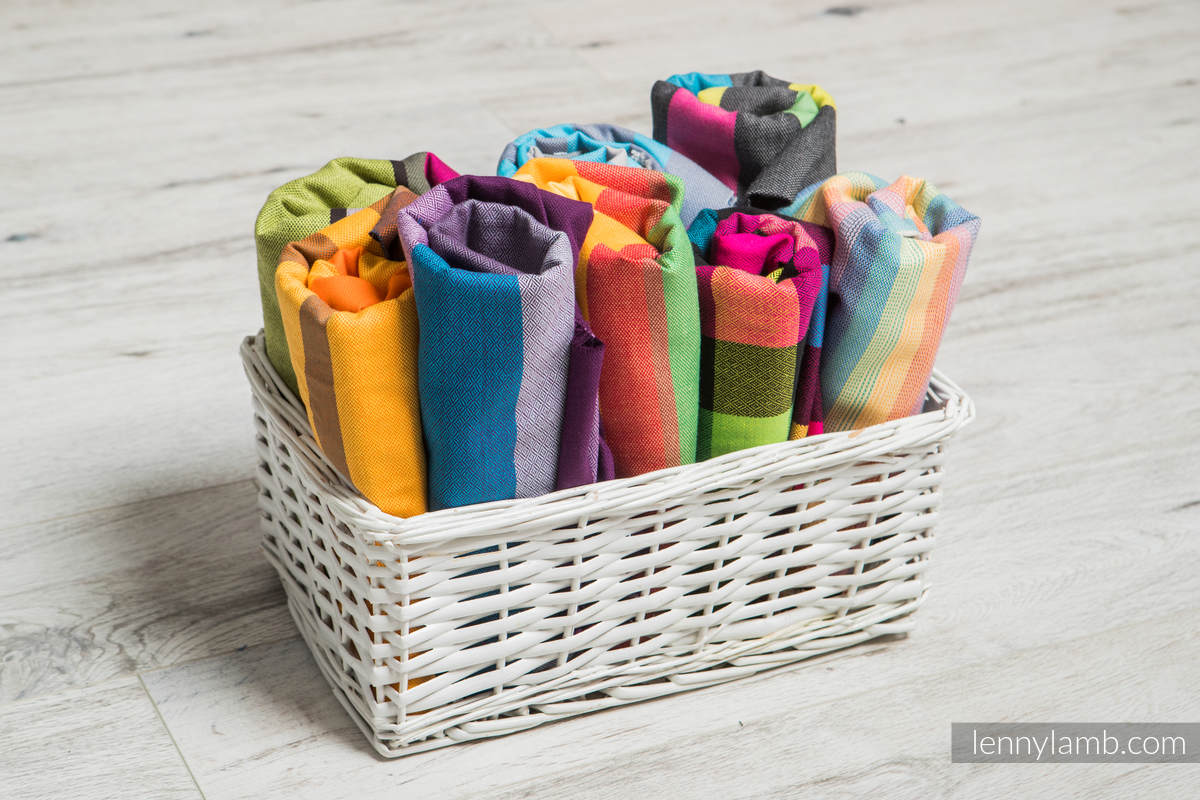 Retales multicolor  de tejido de fular - 2 for 1 (sarga cruzada) #babywearing