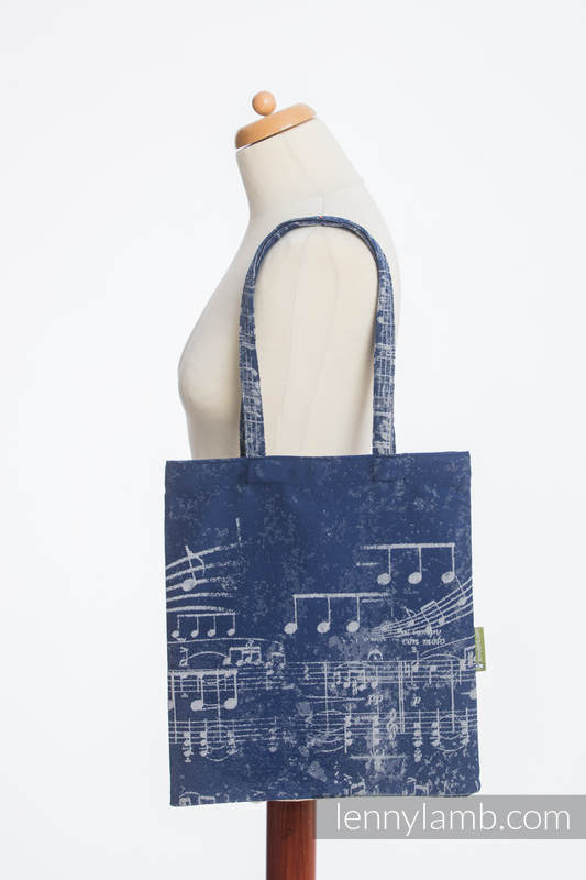 Shopping bag made of wrap fabric (100% cotton) - SYMPHONY NAVY BLUE & GREY  #babywearing
