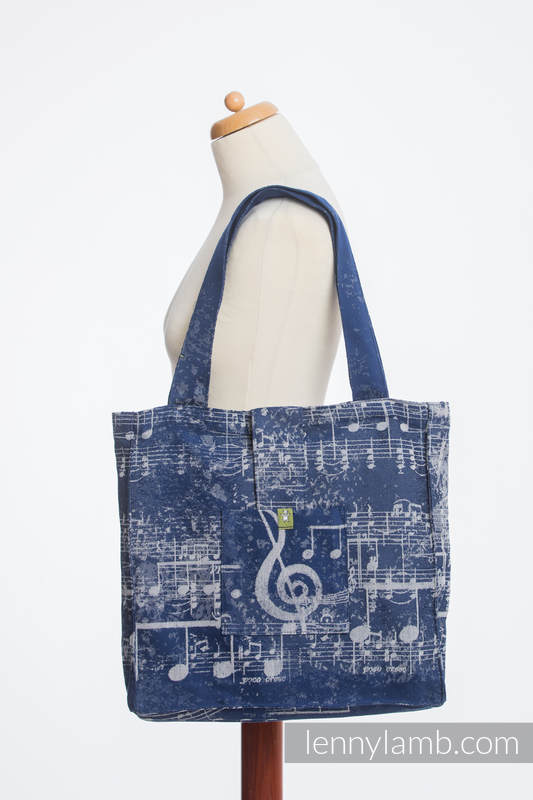 Shoulder bag made of wrap fabric (100% cotton) - SYMPHONY NAVY BLUE & GREY - standard size 37cmx37cm #babywearing