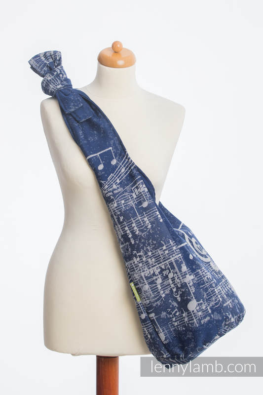 Hobo Bag made of woven fabric, 100% cotton - SYMPHONY NAVY BLUE & GREY #babywearing