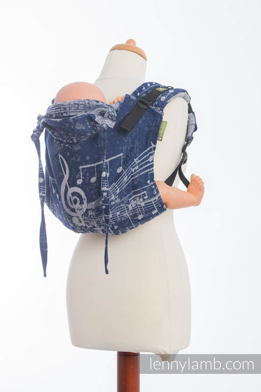 Nosidło Klamrowe ONBUHIMO z tkaniny żakardowej (100% bawełna), rozmiar Standard - SYMFONIA GRANAT Z SZARYM (drugi gatunek) #babywearing