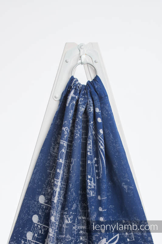 Ringsling, Jacquard Weave (100% cotton) - with gathered shoulder - SYMPHONY NAVY BLUE & GREY - long 2.1m #babywearing