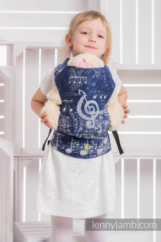 Doll Carrier made of woven fabric, 100% cotton - SYMPHONY NAVY BLUE & GREY #babywearing