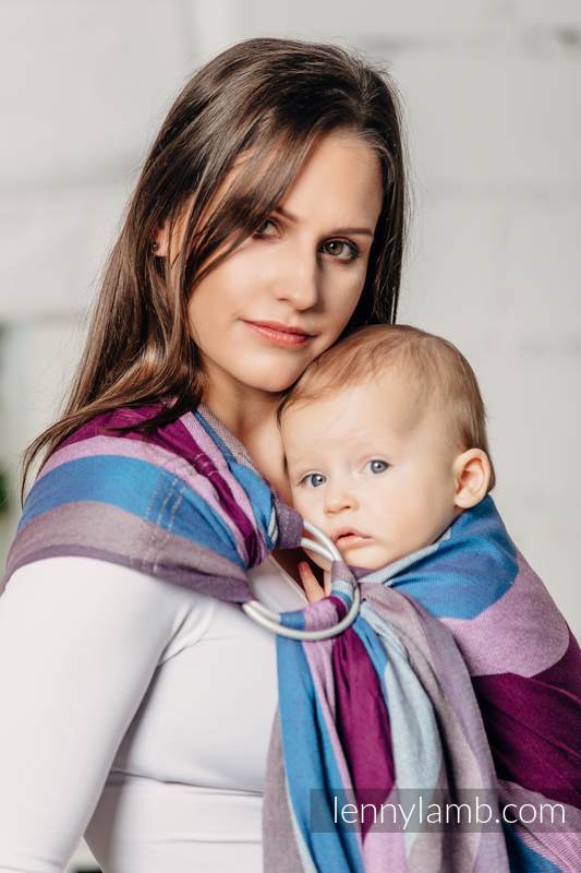 Chusta kółkowa do noszenia dzieci, tkana splotem diamentowym, bawełna, ramię bez zakładek - Norweski Diament - long 2.1m (drugi gatunek) #babywearing