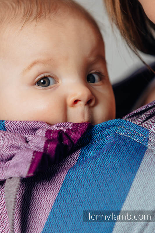 Nosidełko dla dzieci WRAP-TAI MINI, 100% bawełna, splot diamentowy, z kapturkiem, NORWESKI DIAMENT (drugi gatunek) #babywearing