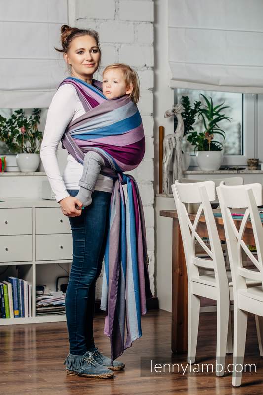 Chusta do noszenia dzieci, tkana splotem diamentowym, bawełna - Norweski Diament -  rozmiar XS #babywearing