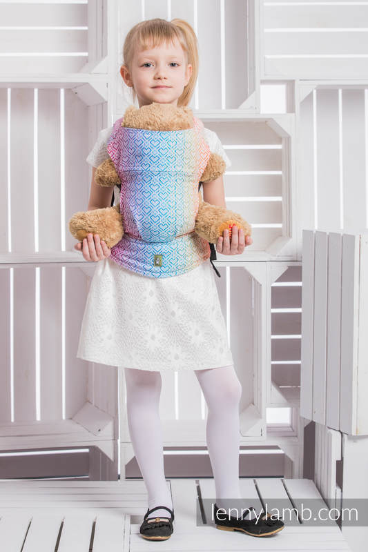 Doll Carrier made of woven fabric, 100% cotton - BIG LOVE - RAINBOW (grade B) #babywearing