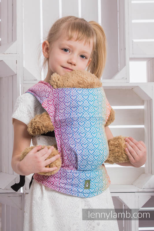 Doll Carrier made of woven fabric, 100% cotton - BIG LOVE - RAINBOW #babywearing