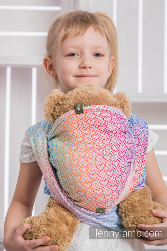 Doll Sling, Jacquard Weave, 100% cotton - BIG LOVE - RAINBOW #babywearing