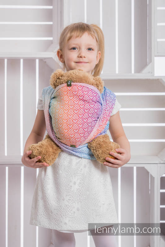 Écharpe pour poupées, jacquard, 100 % coton - BIG LOVE - RAINBOW #babywearing