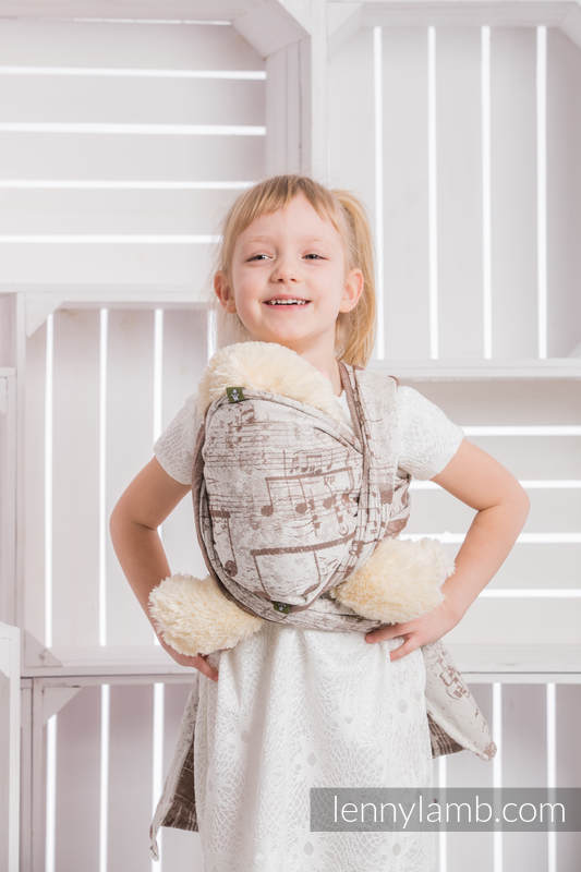 Écharpe pour poupées, jacquard, 100 % coton - SYMPHONY CREAM  & BROWN #babywearing