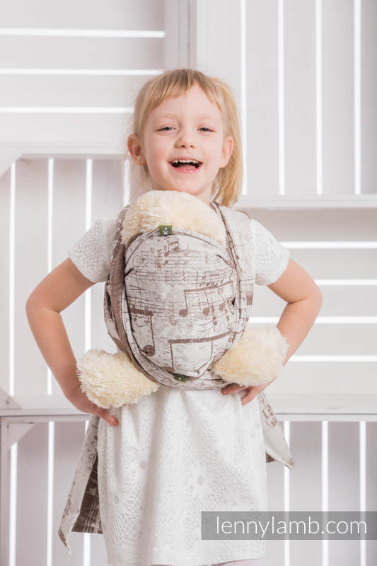 Écharpe pour poupées, jacquard, 100 % coton - SYMPHONY CREAM  & BROWN #babywearing