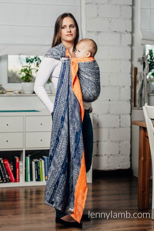 Żakardowa chusta kółkowa do noszenia dzieci, bawełna, ramię bez zakładek - EDYCJA DLA PROFESJONALISTÓW - ENIGMA 2.0 - long 2.1m #babywearing