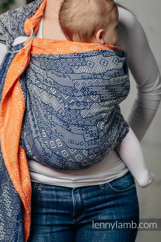 Żakardowa chusta kółkowa do noszenia dzieci, bawełna, ramię bez zakładek - EDYCJA DLA PROFESJONALISTÓW - ENIGMA 2.0 - long 2.1m #babywearing