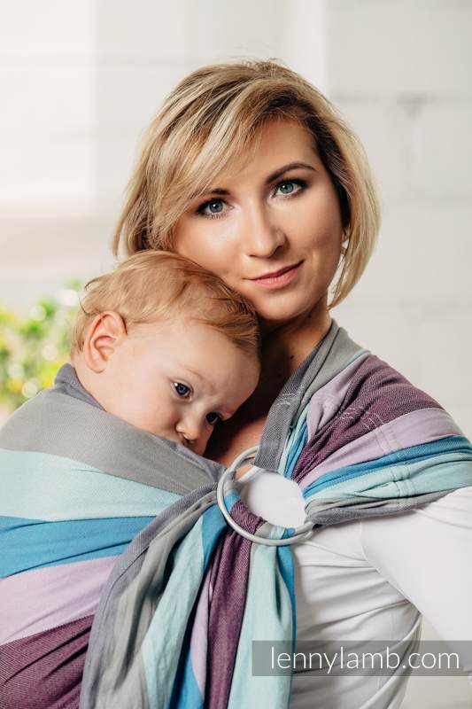 Chusta kółkowa do noszenia dzieci, tkana splotem diamentowym, bawełna, ramię bez zakładek - Islandzki Diament - long 2.1m (drugi gatunek) #babywearing