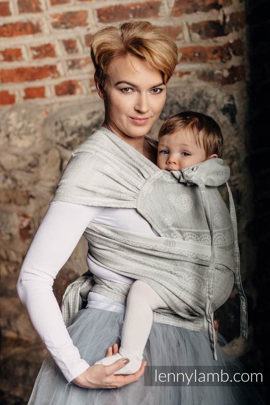WRAP-TAI portabebé Toddler con capucha/ jacquard sarga/60% algodón, 28% lino, 12% seda tusor/ CRISTAL LACE #babywearing