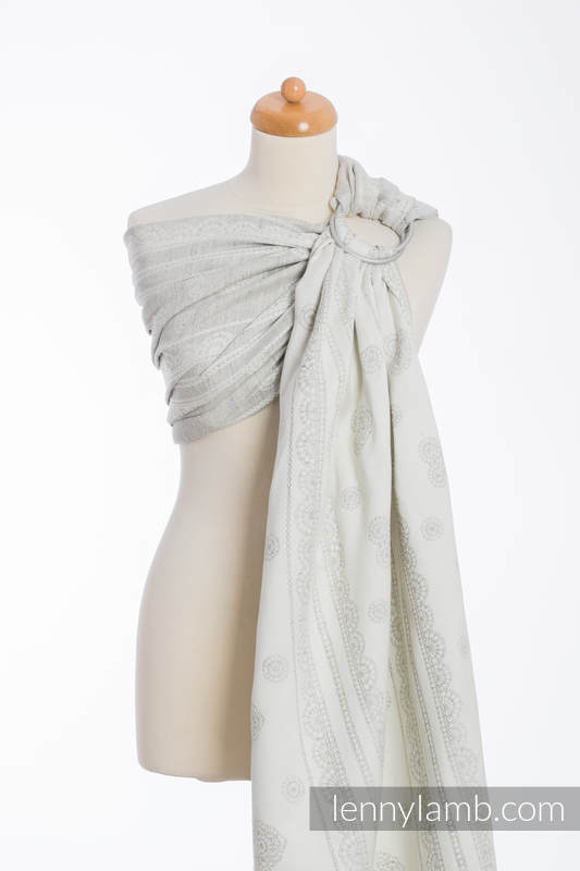 Ringsling, Jacquard Weave (60% cotton 28% linen 12% tussah silk) - CRYSTAL LACE - long 2.1m #babywearing