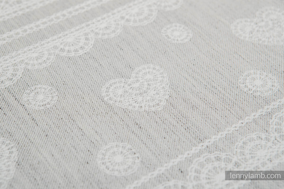 Baby Wrap, Jacquard Weave (60% cotton 28% linen 12% tussah silk) - CRYSTAL LACE - size XL #babywearing