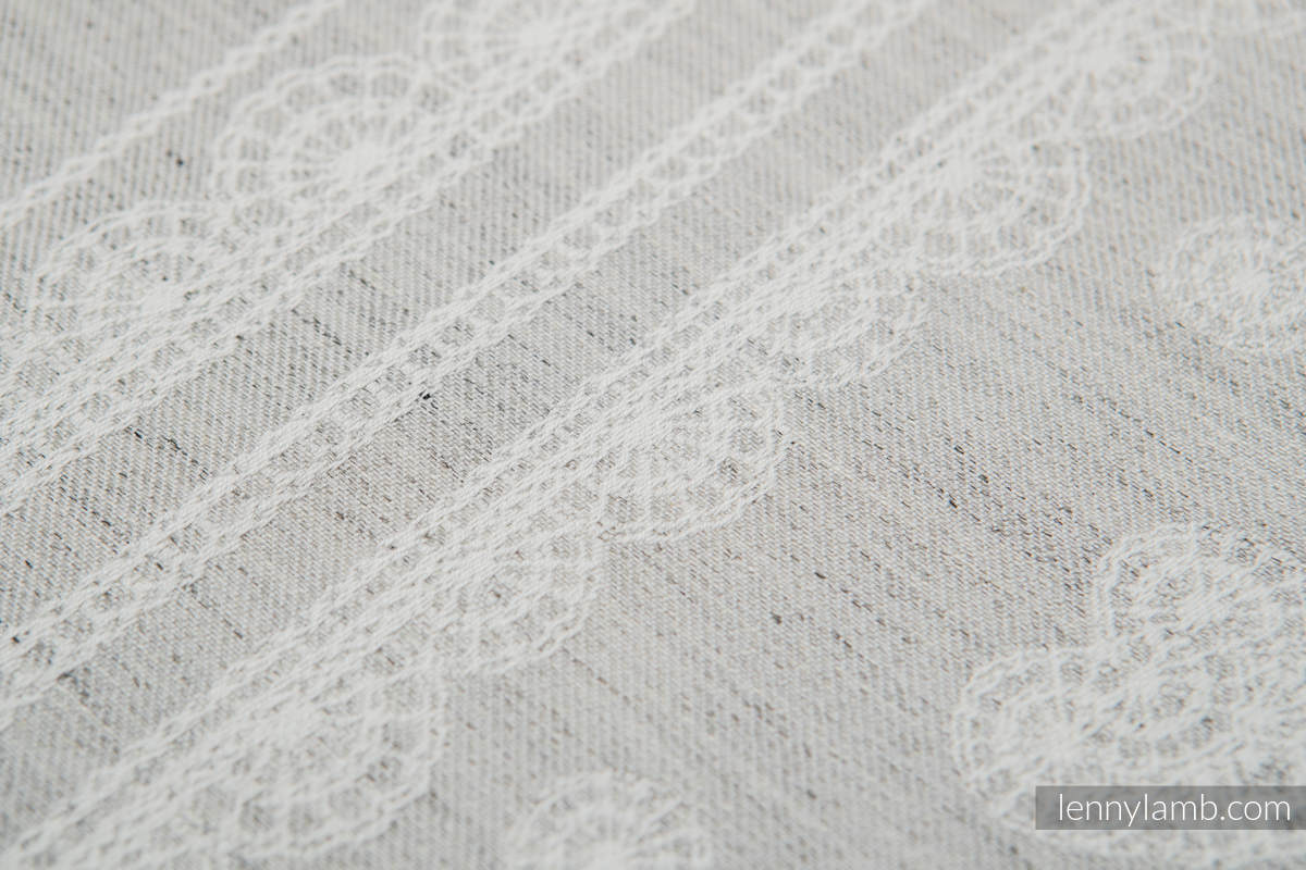 Baby Wrap, Jacquard Weave (60% cotton 28% linen 12% tussah silk) - CRYSTAL LACE - size S (grade B) #babywearing