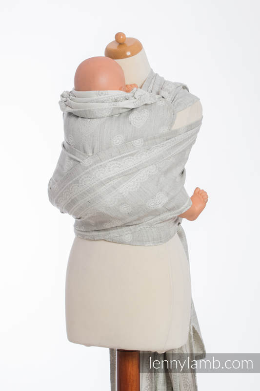WRAP-TAI portabebé Mini con capucha/ jacquard sarga/60% algodón, 28% lino, 12% seda tusor/ CRISTAL LACE #babywearing