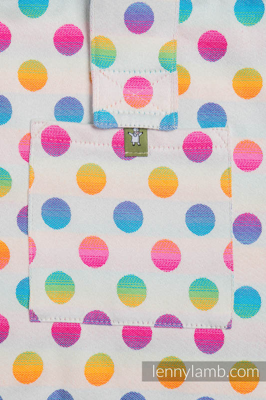Schultertasche, hergestellt vom gewebten Stoff (100% Baumwolle) - POLKA DOTS RAINBOW  #babywearing