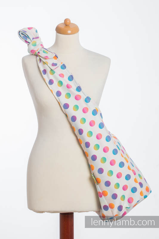 Hobo Tasche, hergestellt vom gewebten Stoff (100% Baumwolle) - POLKA DOTS RAINBOW  #babywearing