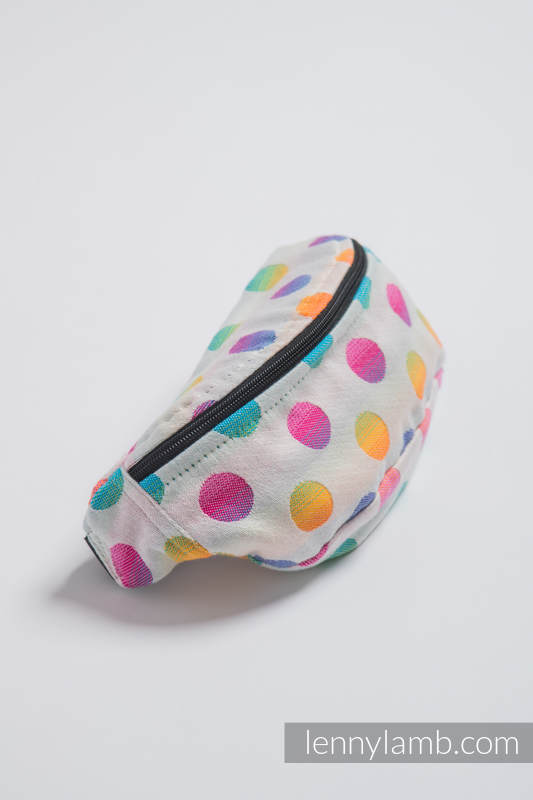 Waist Bag made of woven fabric, (100% cotton) - POLKA DOTS RAINBOW  #babywearing