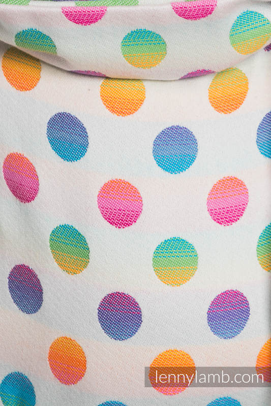 Lenny Buckle Onbuhimo baby carrier, standard size, jacquard weave (100% cotton) - POLKA DOTS RAINBOW  #babywearing
